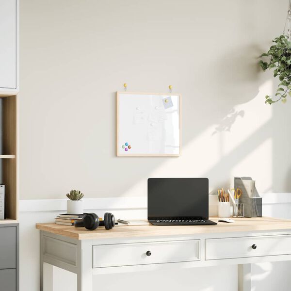 vidaXL Magnetic Whiteboard with Solid Pine Wood Frame 15.7x15.7"