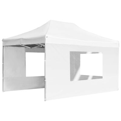 vidaXL Professional Folding Party Tent with Walls Aluminum 14.8'x9.8' White