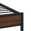vidaXL Bed Frame Brown Oak Engineered wood and steel Twin Bed Frame