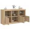 vidaXL Sideboard Sonoma Oak Engineered Wood, Glass Large Sideboard