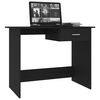 vidaXL Desk Black Engineered wood Compact Desk Rectangular Modern