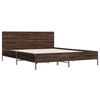 vidaXL Bed Frame Brown Oak Engineered Wood Full Bed Frame Rectangular