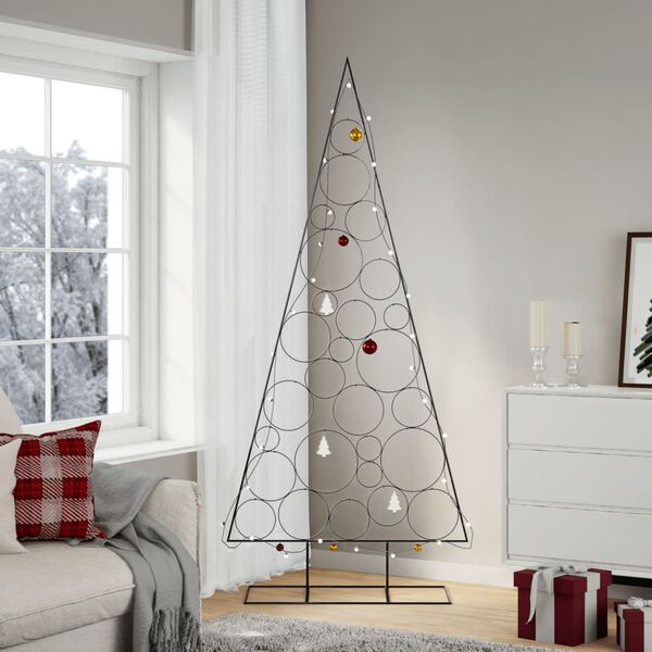 vidaXL Metal Christmas Tree for Decoration Black 82.7"