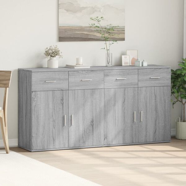 vidaXL Sideboards 2 pcs Gray Sonoma 31.1"x15"x31.5" Engineered Wood