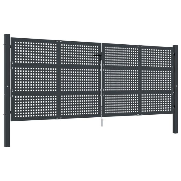 vidaXL Garden Gate Anthracite 157.5x59.1" Steel