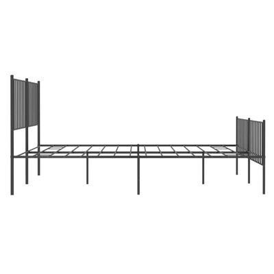 vidaXL Metal Bed Frame with Headboard and Footboard Black 53.9"x74.8"