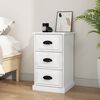 vidaXL Bedside Cabinet High gloss white Engineered wood Small