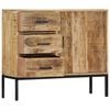 vidaXL Sideboard Mango Wood with Iron Solid Mango Wood Medium Sideboard
