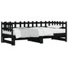 vidaXL Day Bed Black Solid Pine Wood 80.1 x 38.6 x 27.0 in