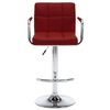 vidaXL Bar Stool Set of 2 Wine Red Faux leather, Steel Height-Adjustable