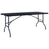 vidaXL Folding Camping Table Black HDPE, Powder-coated steel Large