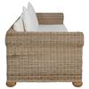 vidaXL Sofa Set Natural and cream white Natural rattan and solid mango wood