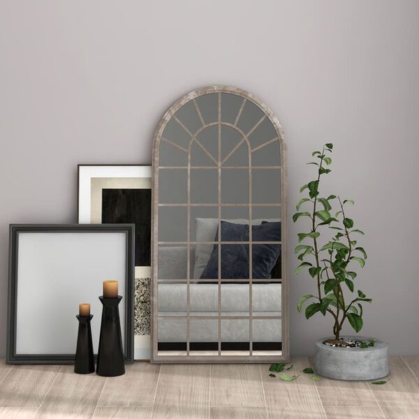 vidaXL Mirror Sand Iron, Glass 35.4x17.7 in Mirror Gothic