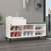 vidaXL Shoe Cabinet White Engineered wood, metal Medium Shoe Cabinet
