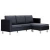 vidaXL Sofa Black (sofa), Dark Gray (cushions)