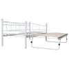 vidaXL Day Bed White Steel frame, Plywood slats