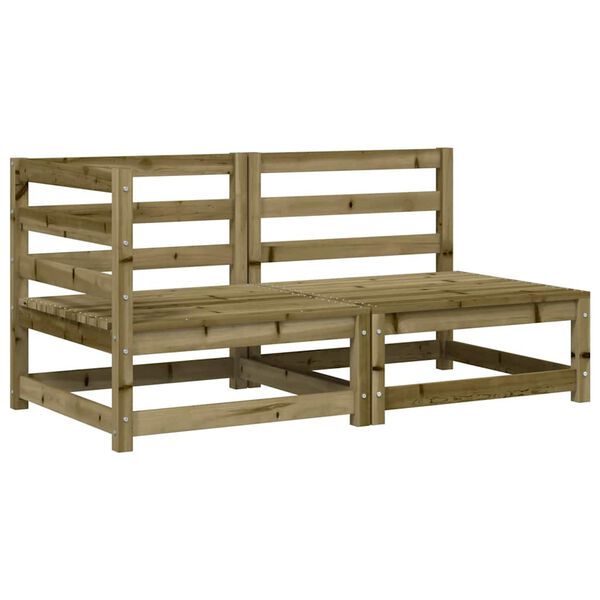 vidaXL Patio Sofa with Cushions 2-Seater Impregnated Wood Pine