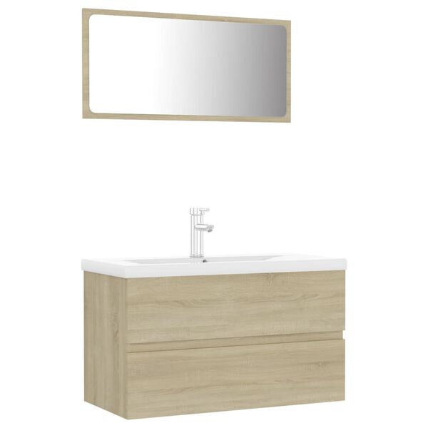 vidaXL Bathroom Furniture Set Sonoma Oak Engineered wood Medium