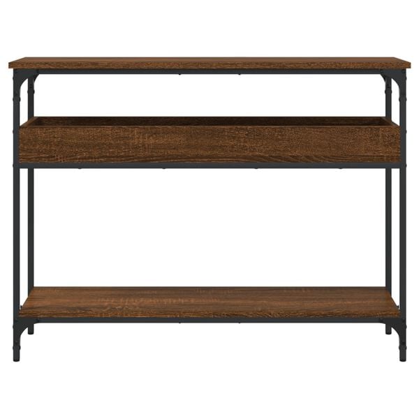 vidaXL Console Table Brown Oak Engineered Wood 39.4 in long