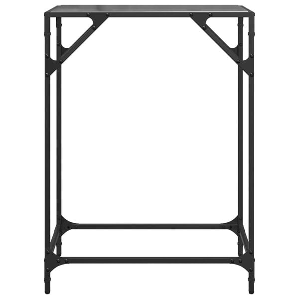 vidaXL Console Table Black glass Steel and glass Simple Console Table