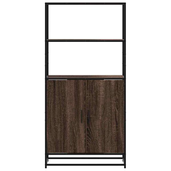 vidaXL Highboard Brown Oak Engineered Wood Slim Highboard Rectangular