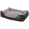 vidaXL Dog Bed Black and Grey PU-coated oxford fabric and faux fur XL