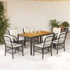 vidaXL Garden Dining Set Black PE Rattan Large Removable Covers