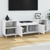 vidaXL TV Cabinet White Engineered Wood, Eucalyptus Wood 63 in
