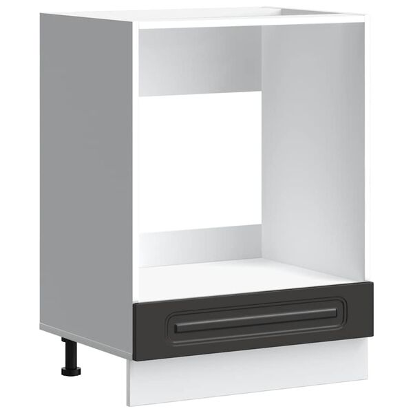 vidaXL Oven Cabinet Black Engineered Wood Compact Height Adjustable