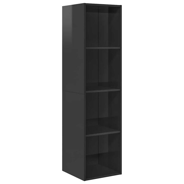 vidaXL Wall-mounted TV Stand High Gloss Gray 14.6"x14.6"x56.1" Engineered Wood