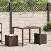 vidaXL Patio Stools with Cushions 2 pcs Brown 15.7x15.7x16.9" Poly Rattan