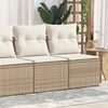 vidaXL Garden Sofa Set Beige Poly Rattan 2 Piece Sofa Set