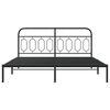 vidaXL Bed Frame Black Steel Super King Metal Bed Frame Durable