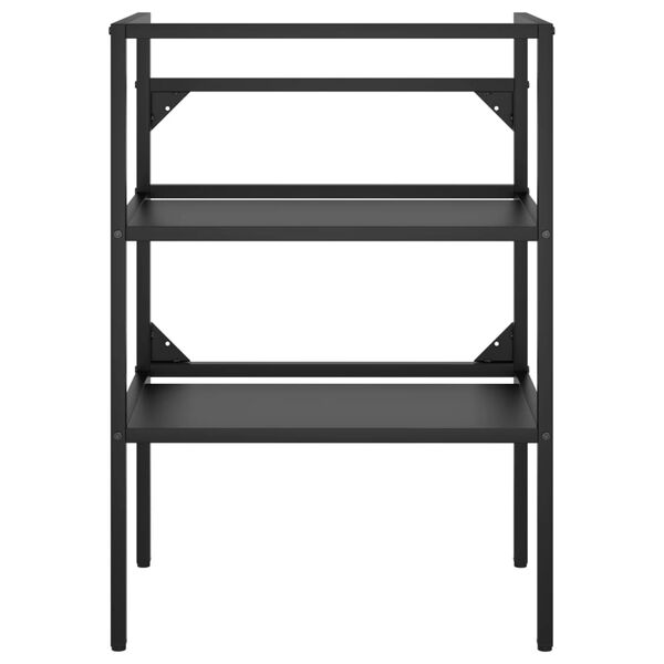 vidaXL Bathroom Washbasin Frame Black Powder-coated iron