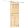 vidaXL Sliding Door with Hardware Set 31.5x82.7" Solid Wood Pine