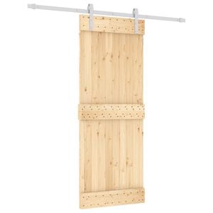 vidaXL Sliding Door with Hardware Set 31.5x82.7" Solid Wood Pine