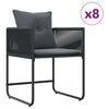 vidaXL Garden Dining Set 9 pcs Black Steel