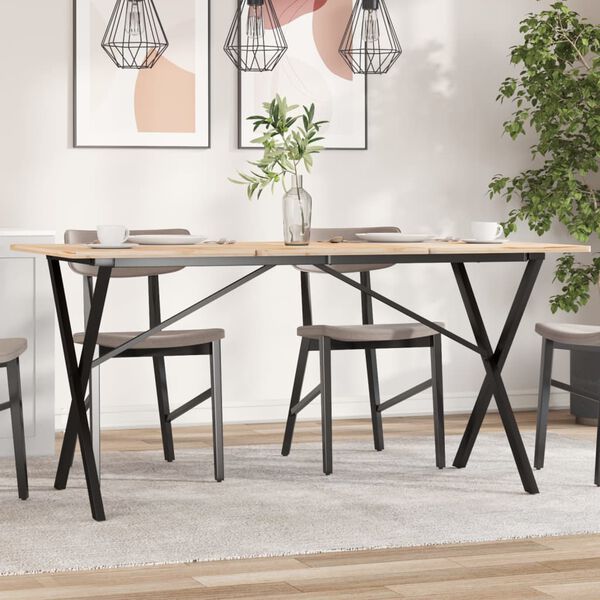 vidaXL Dining Table Leg Black Powder-coated steel Medium