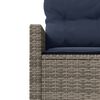 vidaXL Patio Sofa Grey Poly Rattan Large Durable Outdoor Sofa Round