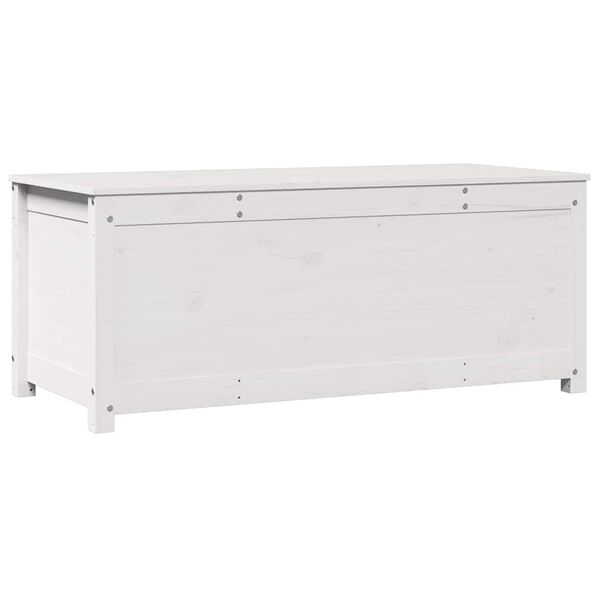 vidaXL Storage Box White Solid pinewood Large Storage Box Rectangular