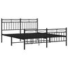 vidaXL Bed Frame Black Powder-Coated Steel Double Bed Frame