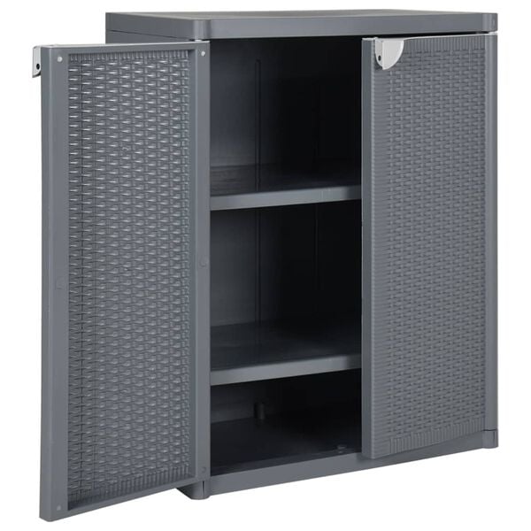 vidaXL Garden Storage Cabinet Gray Polypropylene (PP) Medium