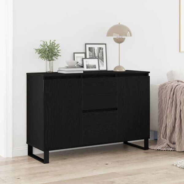 vidaXL Sideboard Black oak 101.5 x 35 x 70 cm Engineered wood