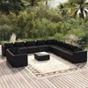 vidaXL Garden Lounge Set Black PE rattan, powder-coated steel, plastic