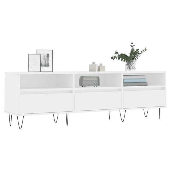vidaXL TV Cabinet White Engineered wood, iron Large TV Cabinet