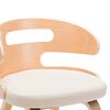 vidaXL Dining Chair Set of 6 Cream, Light Brown Faux Leather, Bentwood