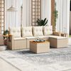 vidaXL Garden Sofa Set Beige PE rattan Large Modular Garden Sofa Set