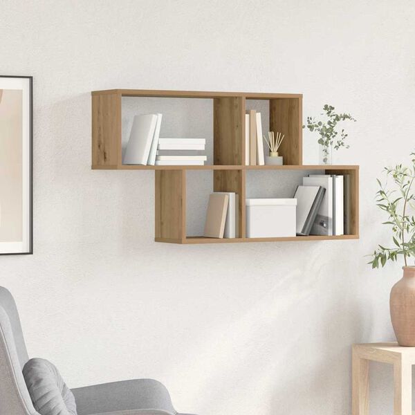 vidaXL Wall Shelf with Shelf Wall-mounted Other Brown Wood