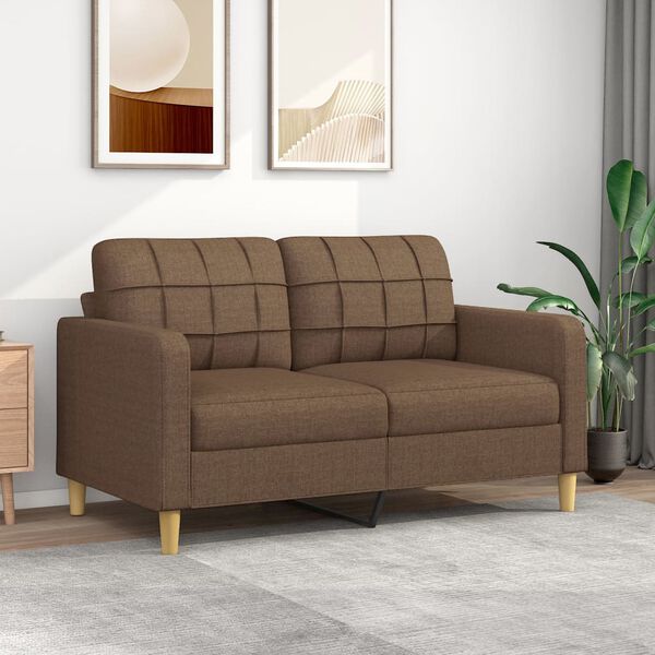 vidaXL 2-seater Sofa Brown Polyester 2-seater Durable 2-Seater Sofa