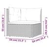 vidaXL Garden Lounge Set Grey PE Rattan, Powder-Coated Steel Large